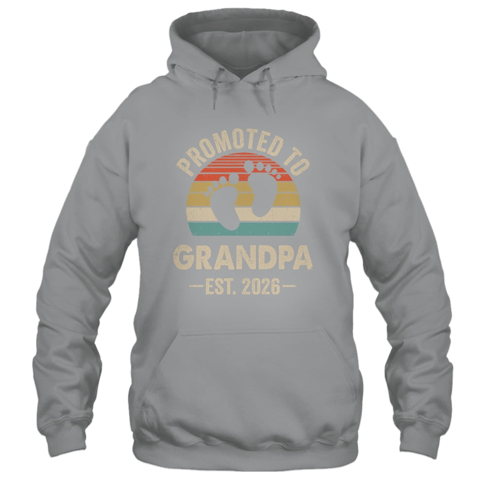 Promoted To Grandpa Est 2026 Fathers Day Vintage Shirt & Hoodie | siriusteestore
