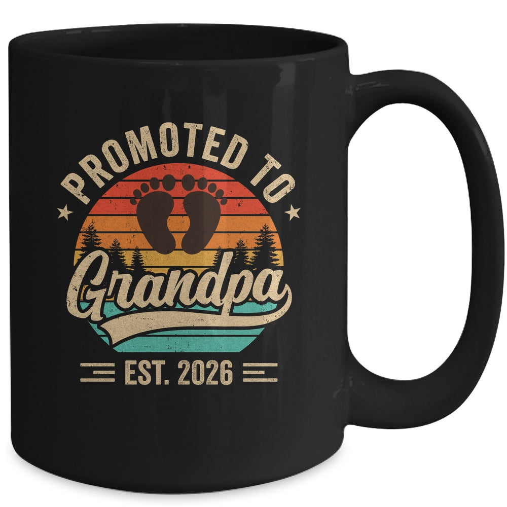 Promoted To Grandpa Est 2026 Grandparents Baby Announcement Mug | siriusteestore