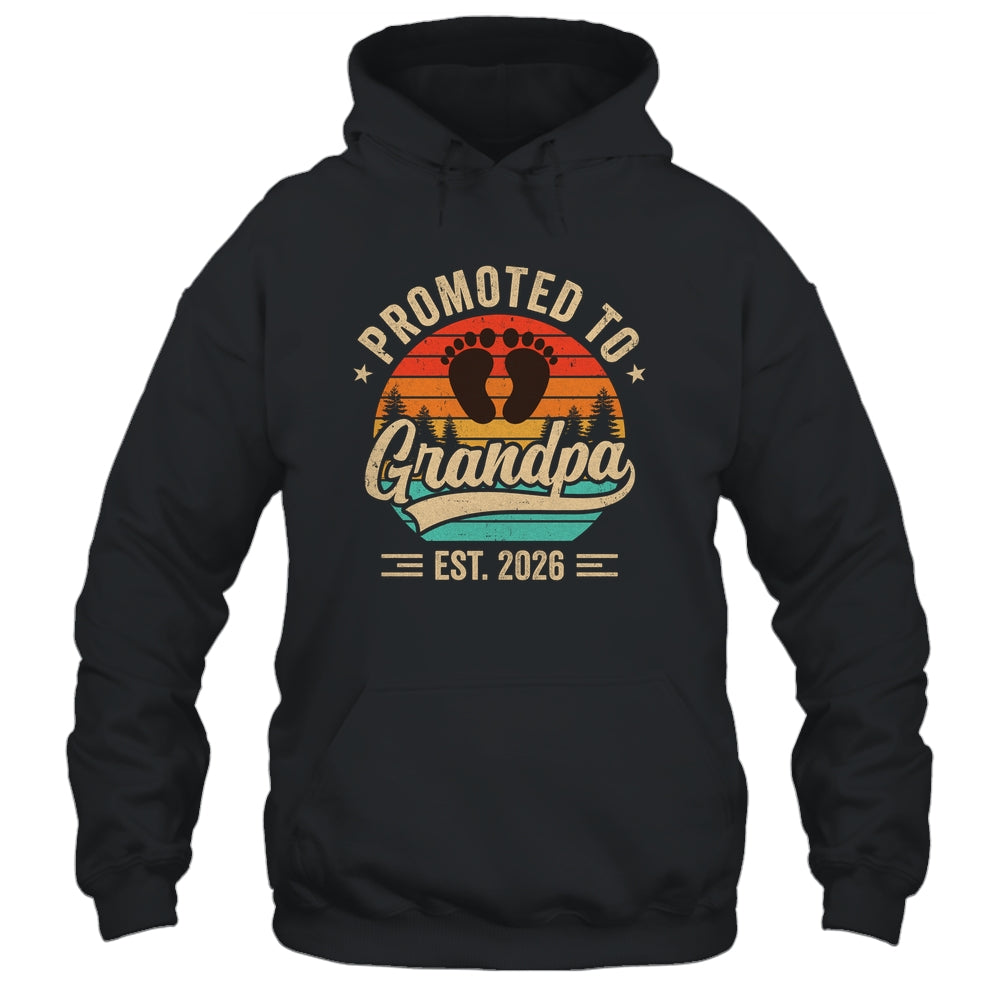 Promoted To Grandpa Est 2026 Grandparents Baby Announcement Shirt & Hoodie | siriusteestore