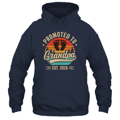 Promoted To Grandpa Est 2026 Grandparents Baby Announcement Shirt & Hoodie | siriusteestore