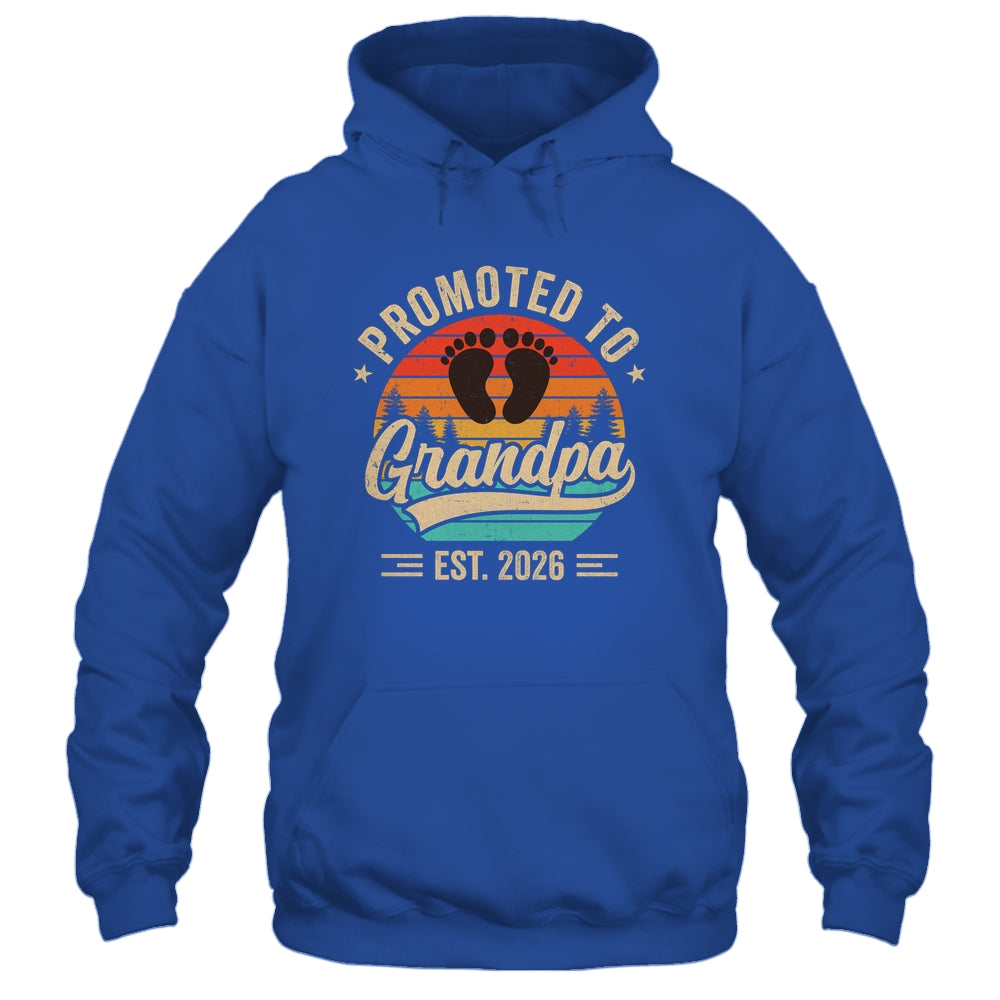 Promoted To Grandpa Est 2026 Grandparents Baby Announcement Shirt & Hoodie | siriusteestore