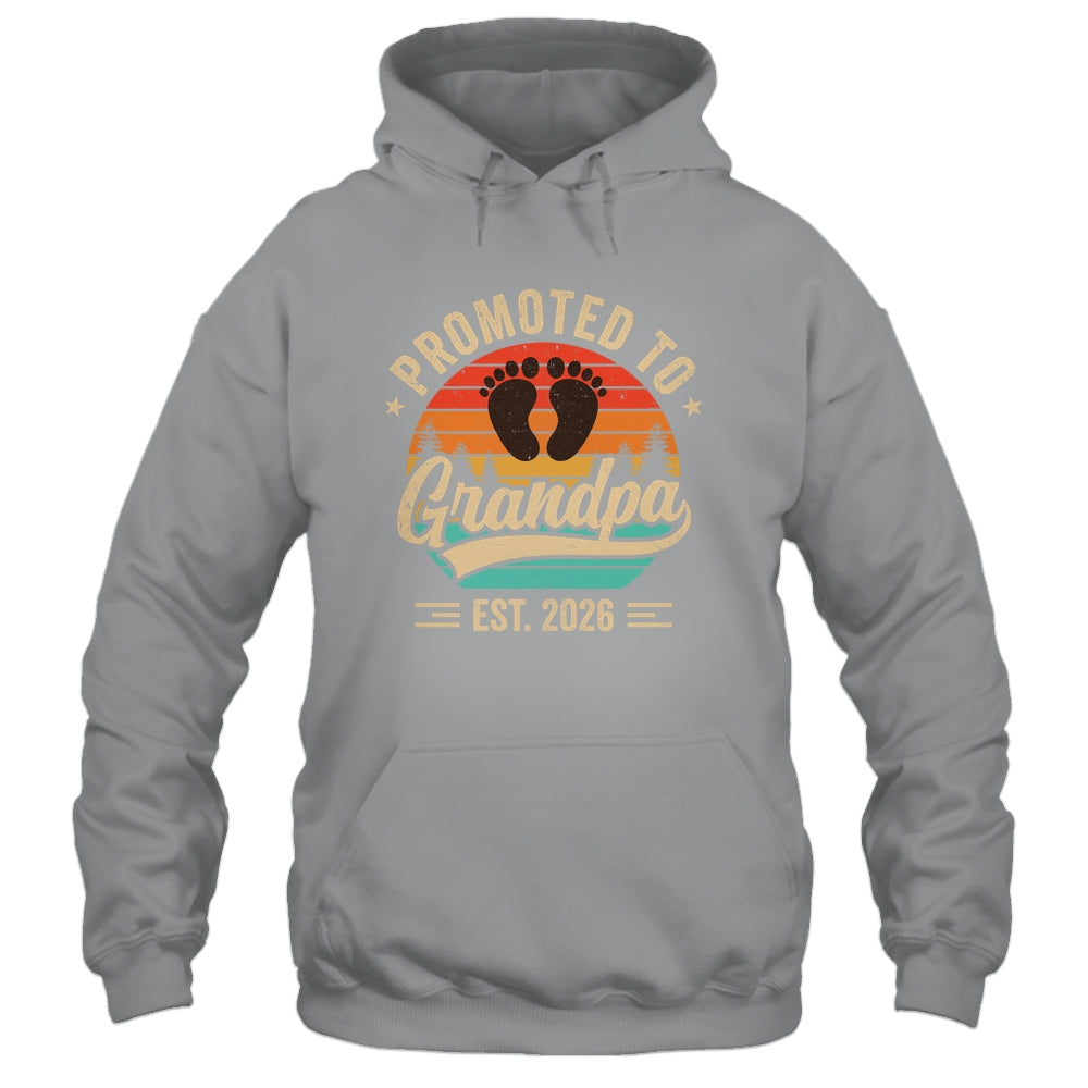 Promoted To Grandpa Est 2026 Grandparents Baby Announcement Shirt & Hoodie | siriusteestore