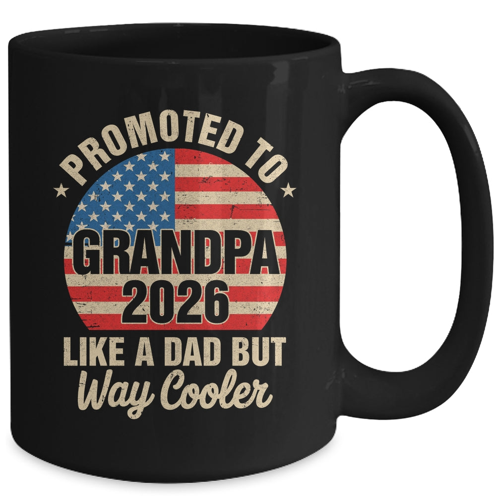 Promoted To Grandpa Est 2026 Soon To Be New Grandad US Flag Mug | siriusteestore