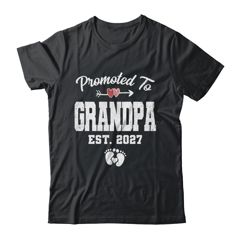 Promoted To Grandpa Est 2027 Funny First Time Fathers Day Shirt & Hoodie | siriusteestore