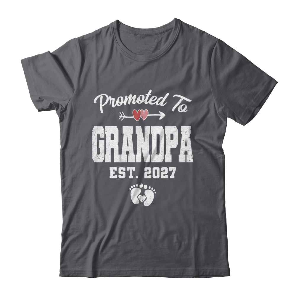 Promoted To Grandpa Est 2027 Funny First Time Fathers Day Shirt & Hoodie | siriusteestore