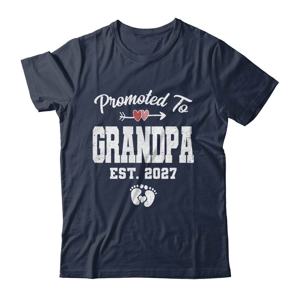 Promoted To Grandpa Est 2027 Funny First Time Fathers Day Shirt & Hoodie | siriusteestore