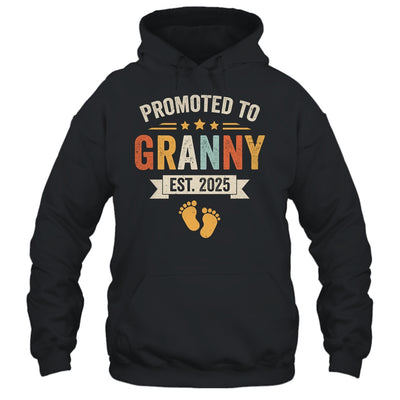 Promoted To Granny 2025 Retro Soon To Be Granny Est 2025 Shirt & Hoodie | siriusteestore