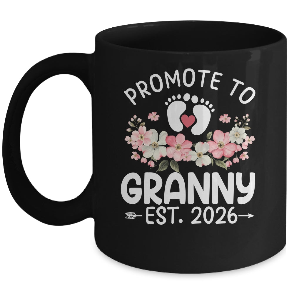 Promoted To Granny 2026 First Time Floral New Granny Mug | siriusteestore