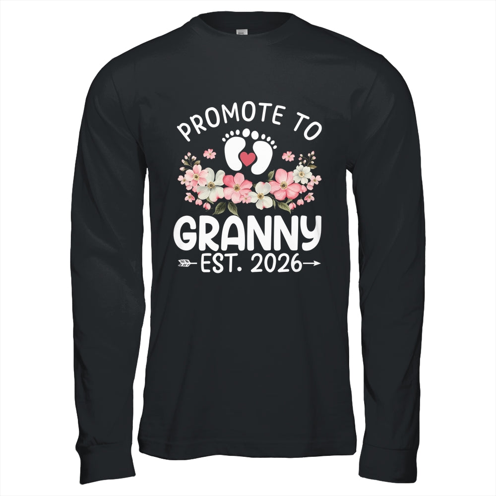 Promoted To Granny 2026 First Time Floral New Granny Shirt & Hoodie | siriusteestore