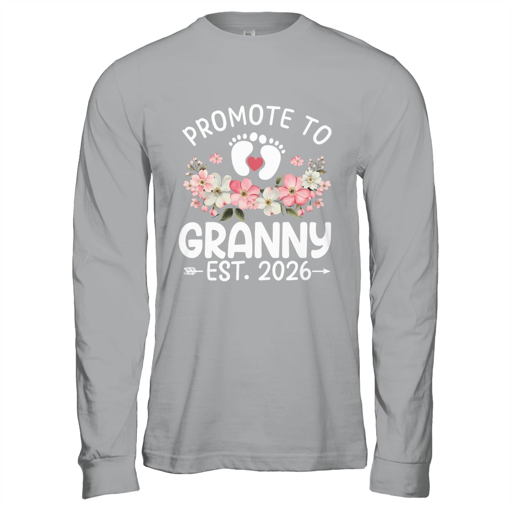 Promoted To Granny 2026 First Time Floral New Granny Shirt & Hoodie | siriusteestore