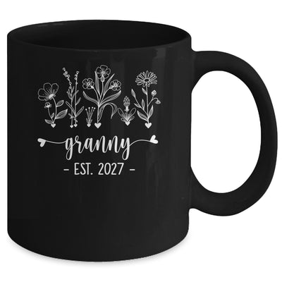 Promoted To Granny 2027 Pregnancy Announcement Floral Mug | siriusteestore