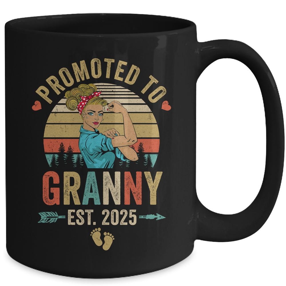 Promoted To Granny Est 2025 Retro First Time Granny Mug | siriusteestore