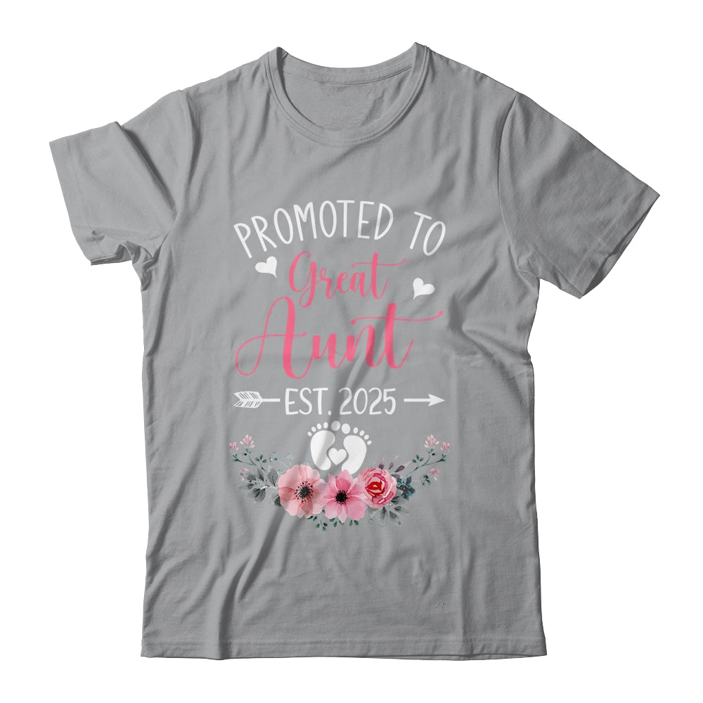 Promoted To Great Aunt Est 2025 Mothers Day Shirt & Tank Top | siriusteestore