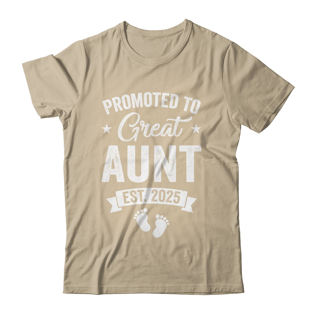 Promoted To Great Aunt Est 2025 Pregnancy Announcement Shirt & Tank Top | siriusteestore
