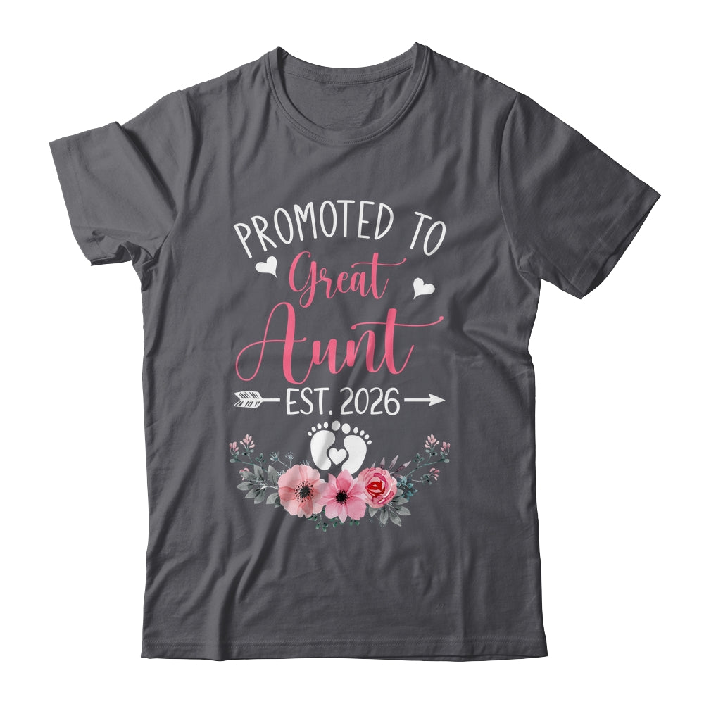 Promoted To Great Aunt Est 2026 Mothers Day Shirt & Tank Top | siriusteestore
