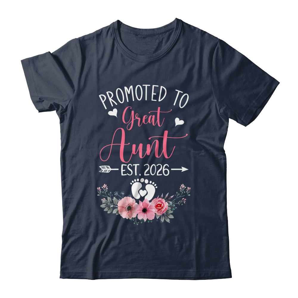 Promoted To Great Aunt Est 2026 Mothers Day Shirt & Tank Top | siriusteestore