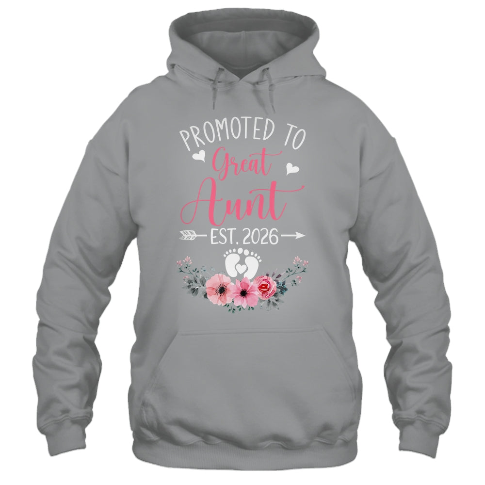 Promoted To Great Aunt Est 2026 Mothers Day Shirt & Tank Top | siriusteestore