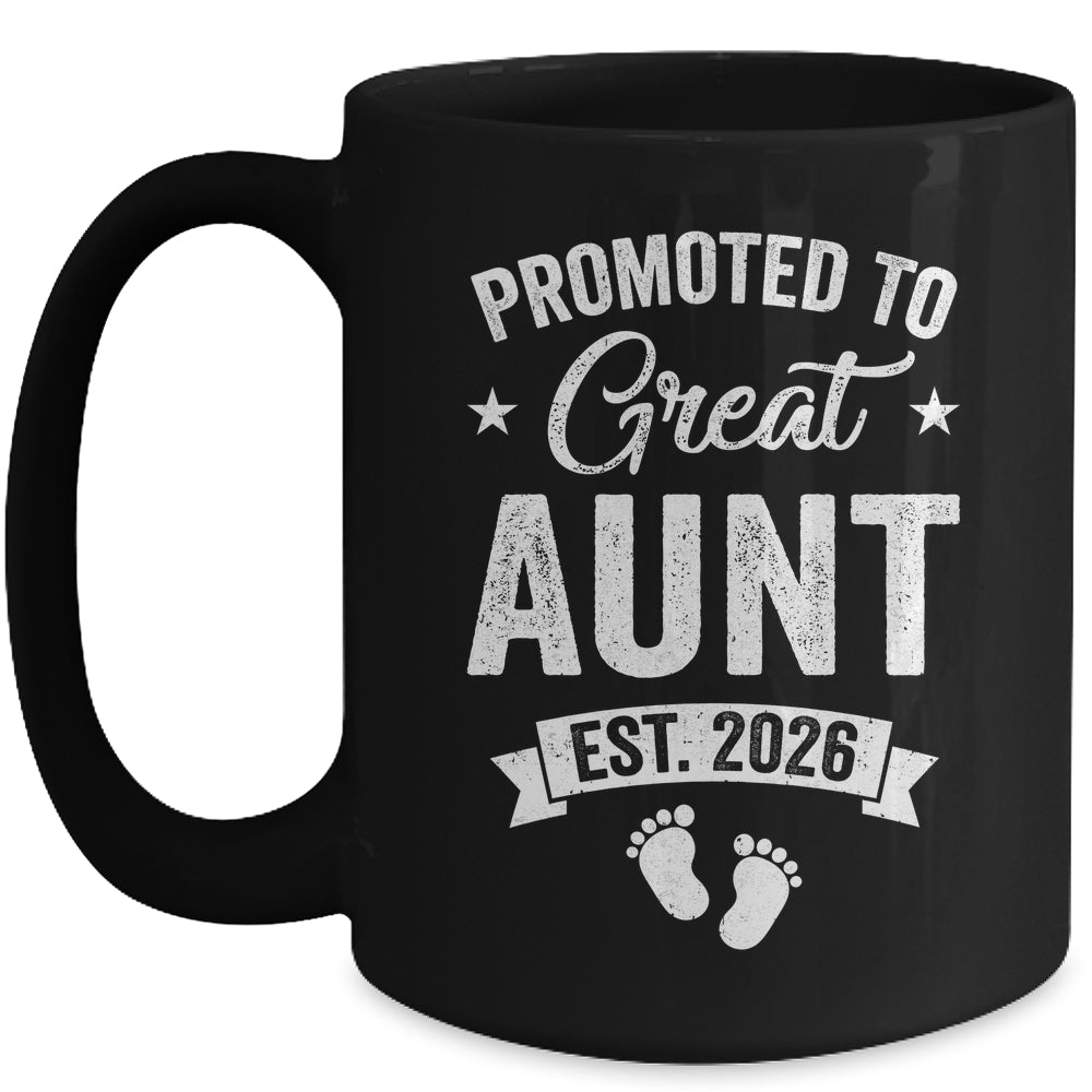 Promoted To Great Aunt Est 2026 Pregnancy Announcement Mug | siriusteestore