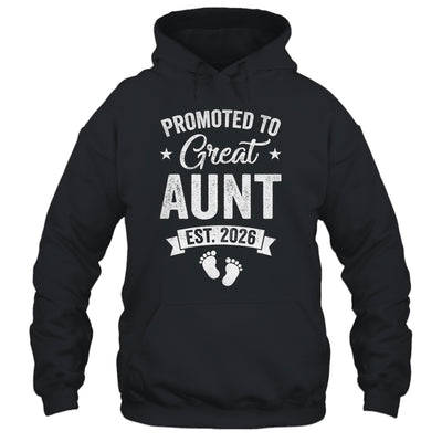 Promoted To Great Aunt Est 2026 Pregnancy Announcement Shirt & Hoodie | siriusteestore