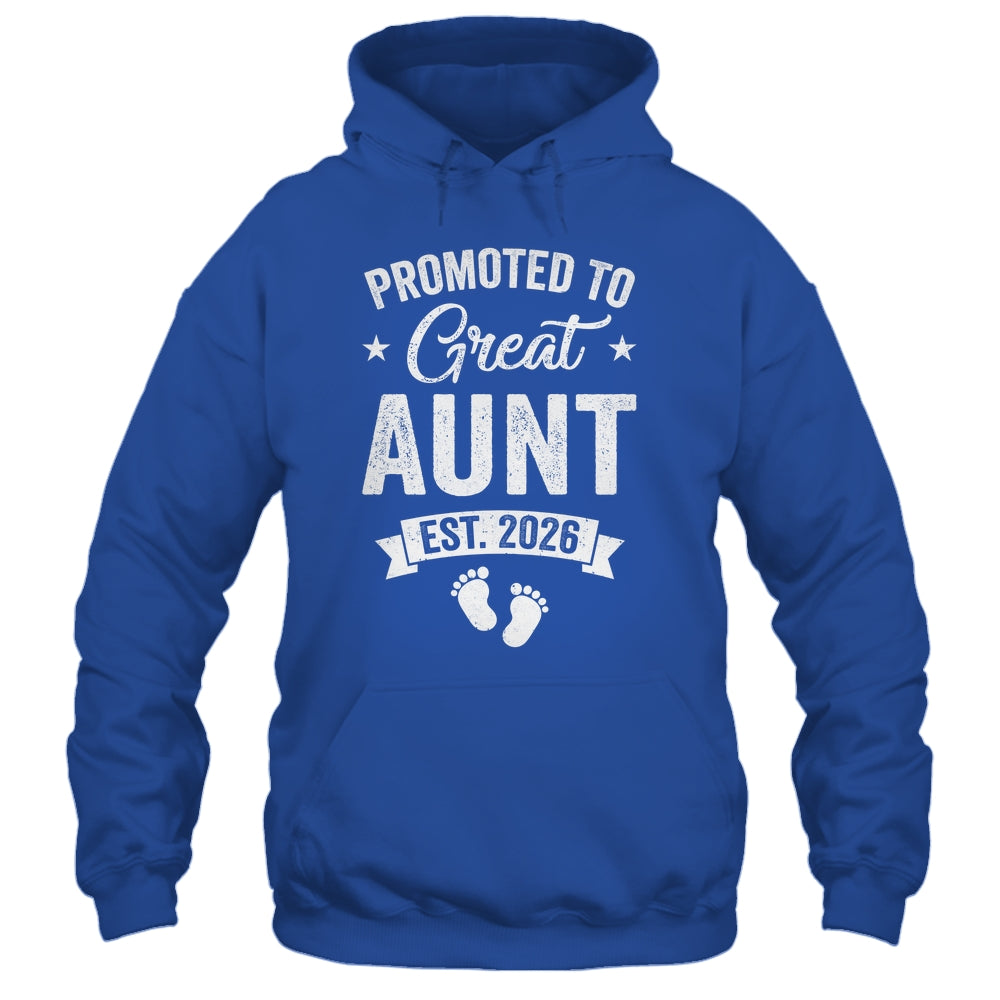 Promoted To Great Aunt Est 2026 Pregnancy Announcement Shirt & Hoodie | siriusteestore
