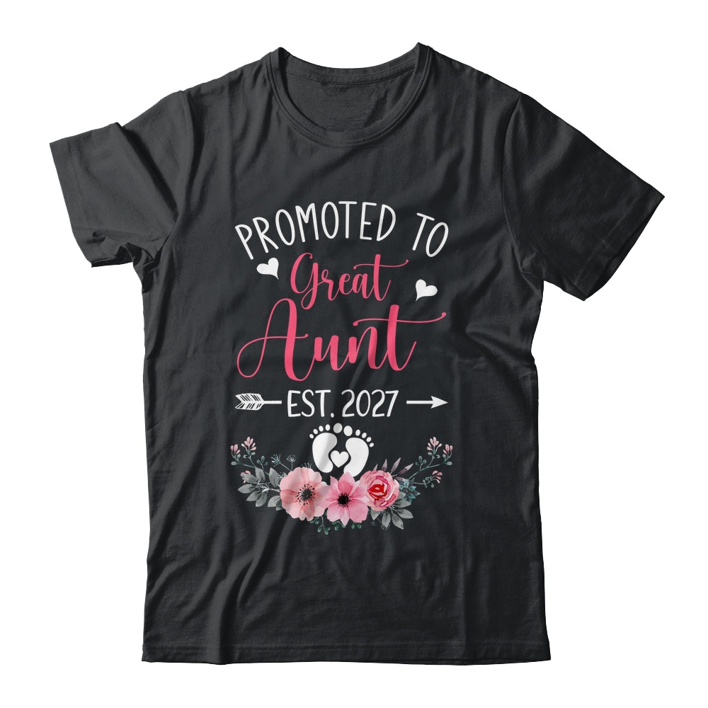 Promoted To Great Aunt Est 2027 Mothers Day Shirt & Tank Top | siriusteestore