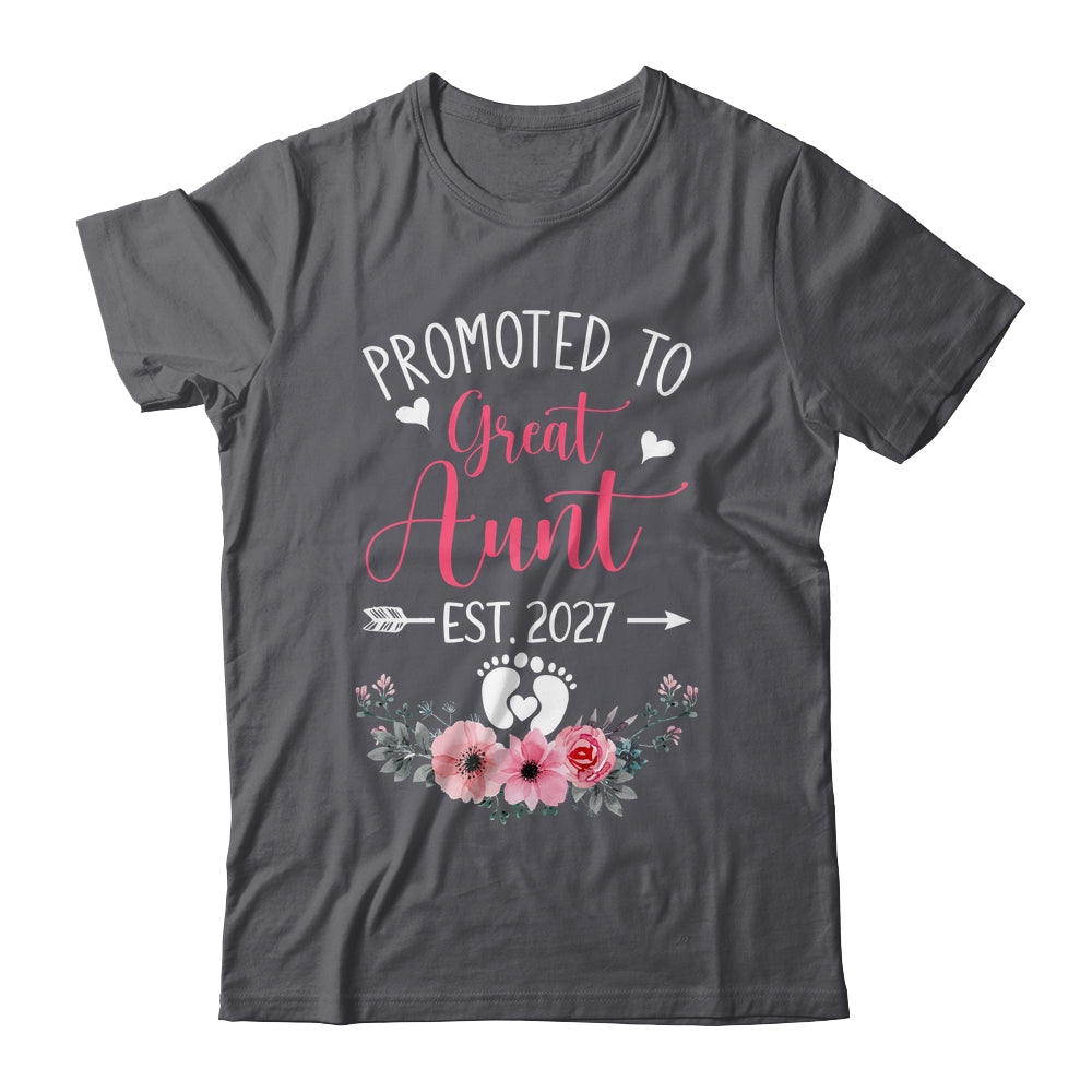 Promoted To Great Aunt Est 2027 Mothers Day Shirt & Tank Top | siriusteestore