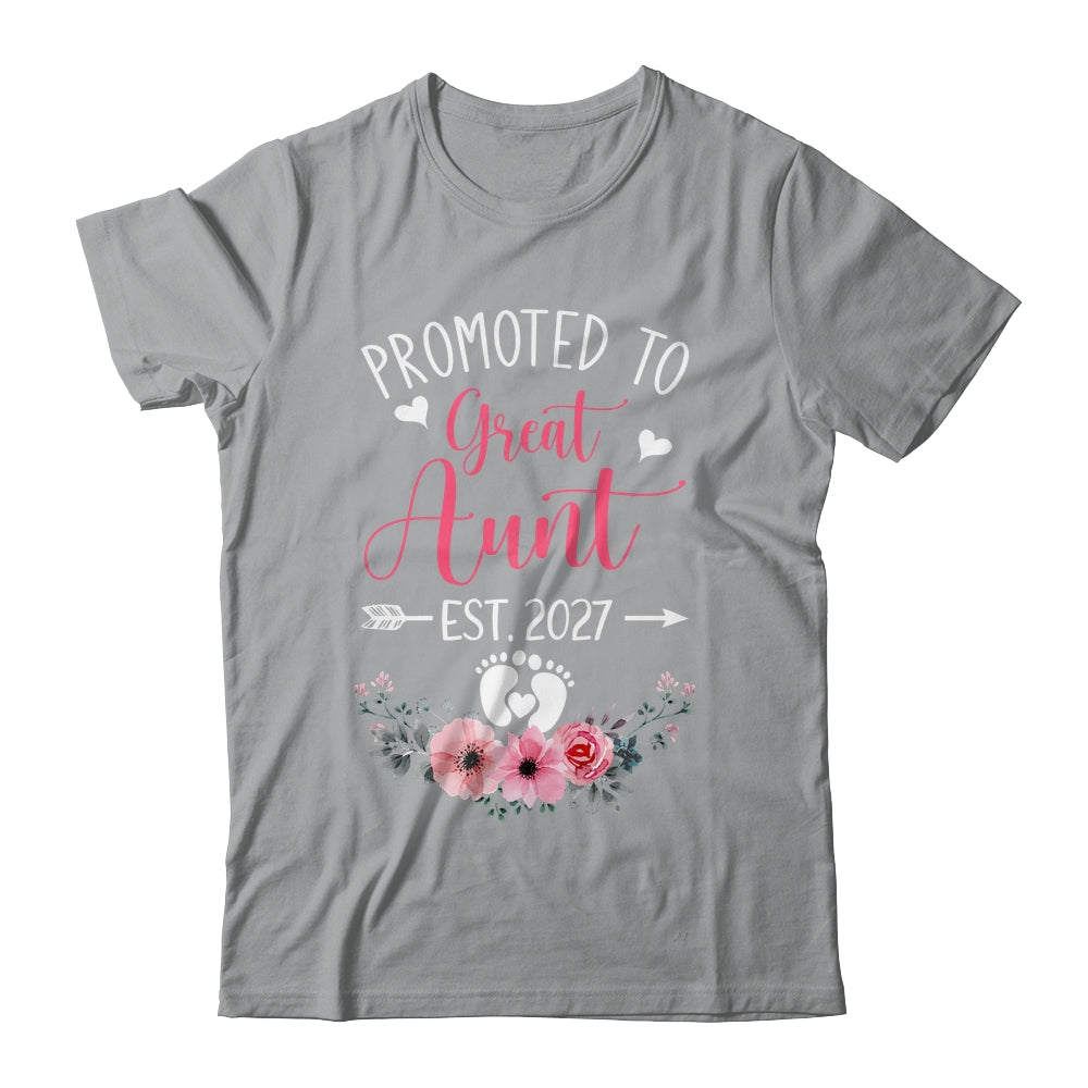 Promoted To Great Aunt Est 2027 Mothers Day Shirt & Tank Top | siriusteestore