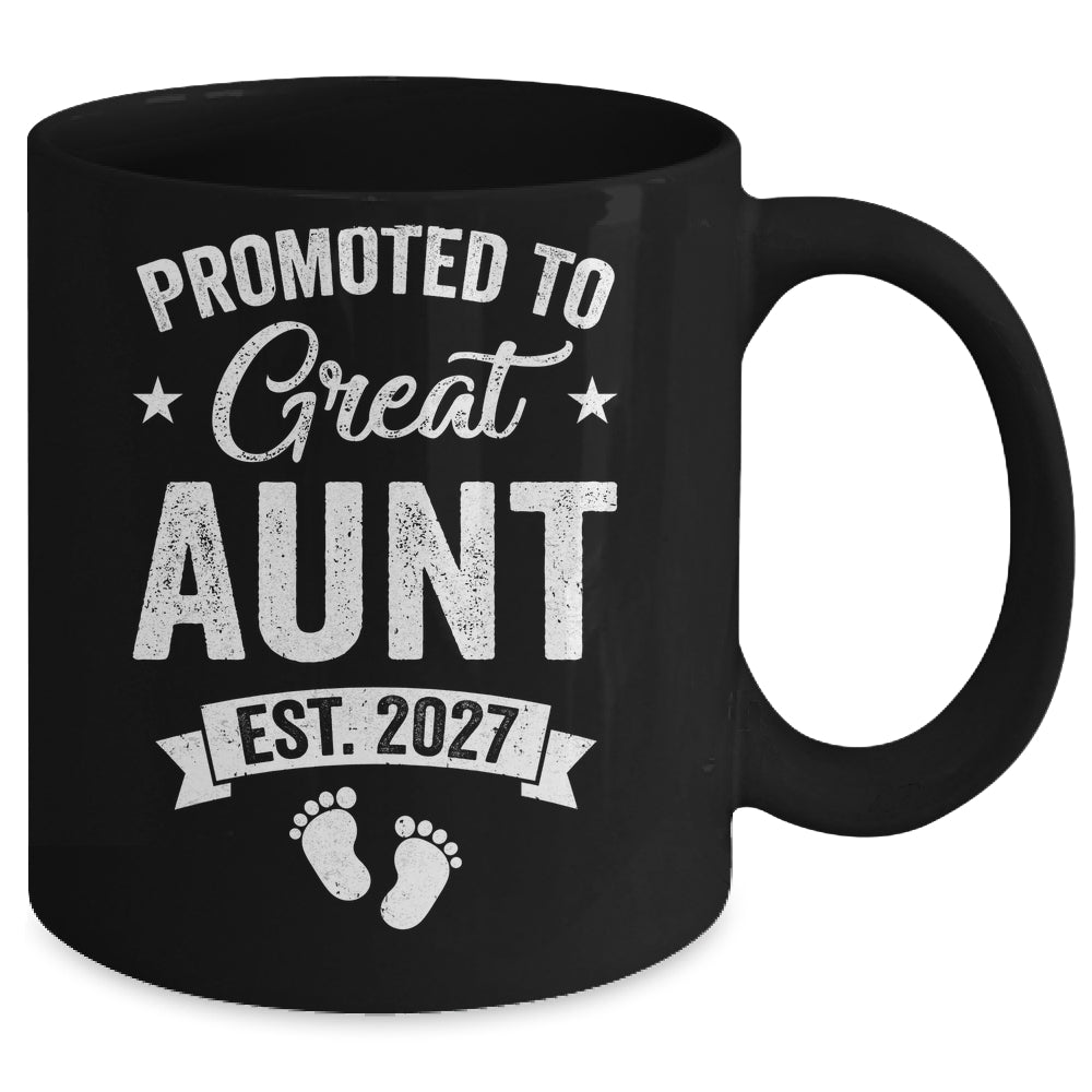 Promoted To Great Aunt Est 2027 Pregnancy Announcement Mug | siriusteestore