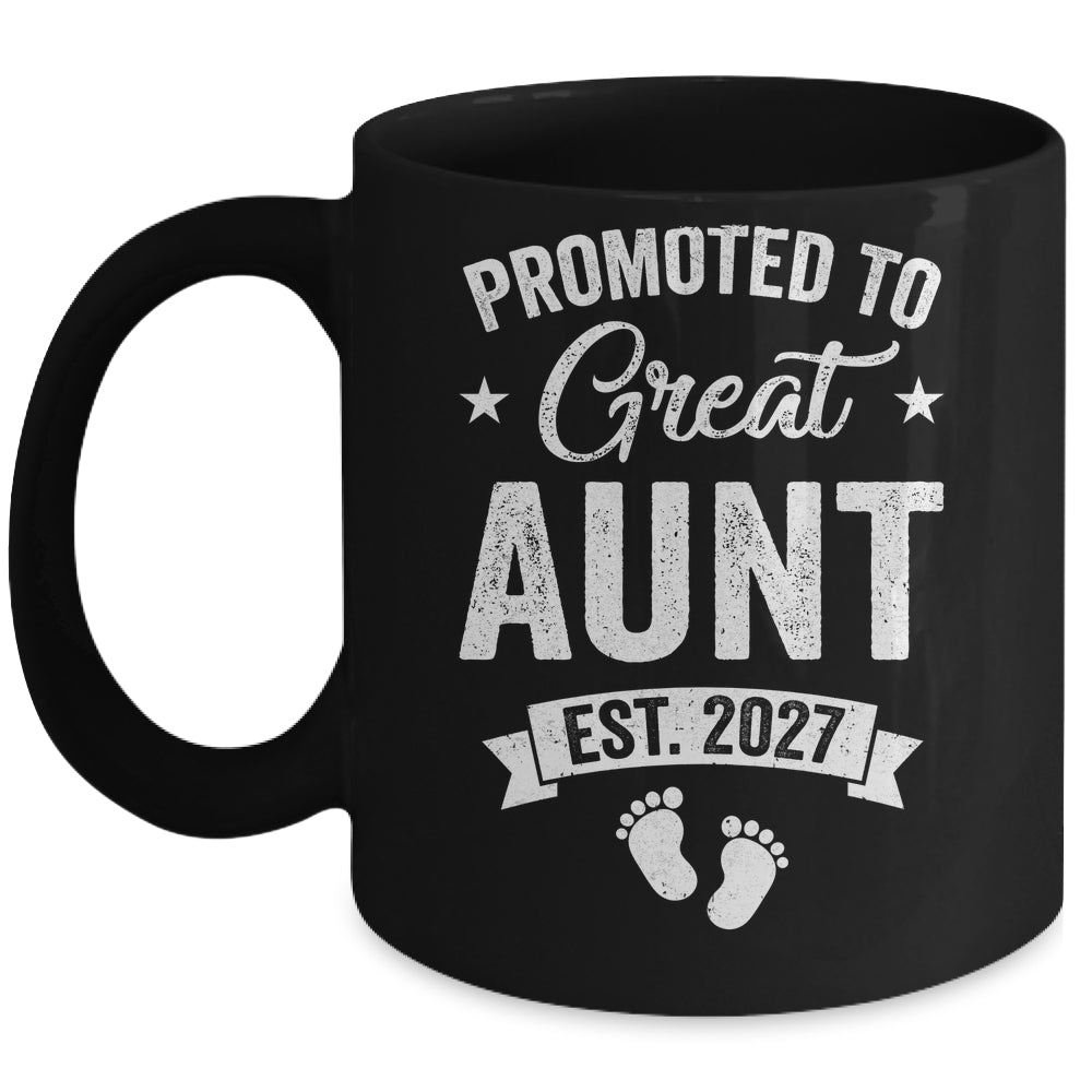 Promoted To Great Aunt Est 2027 Pregnancy Announcement Mug | siriusteestore
