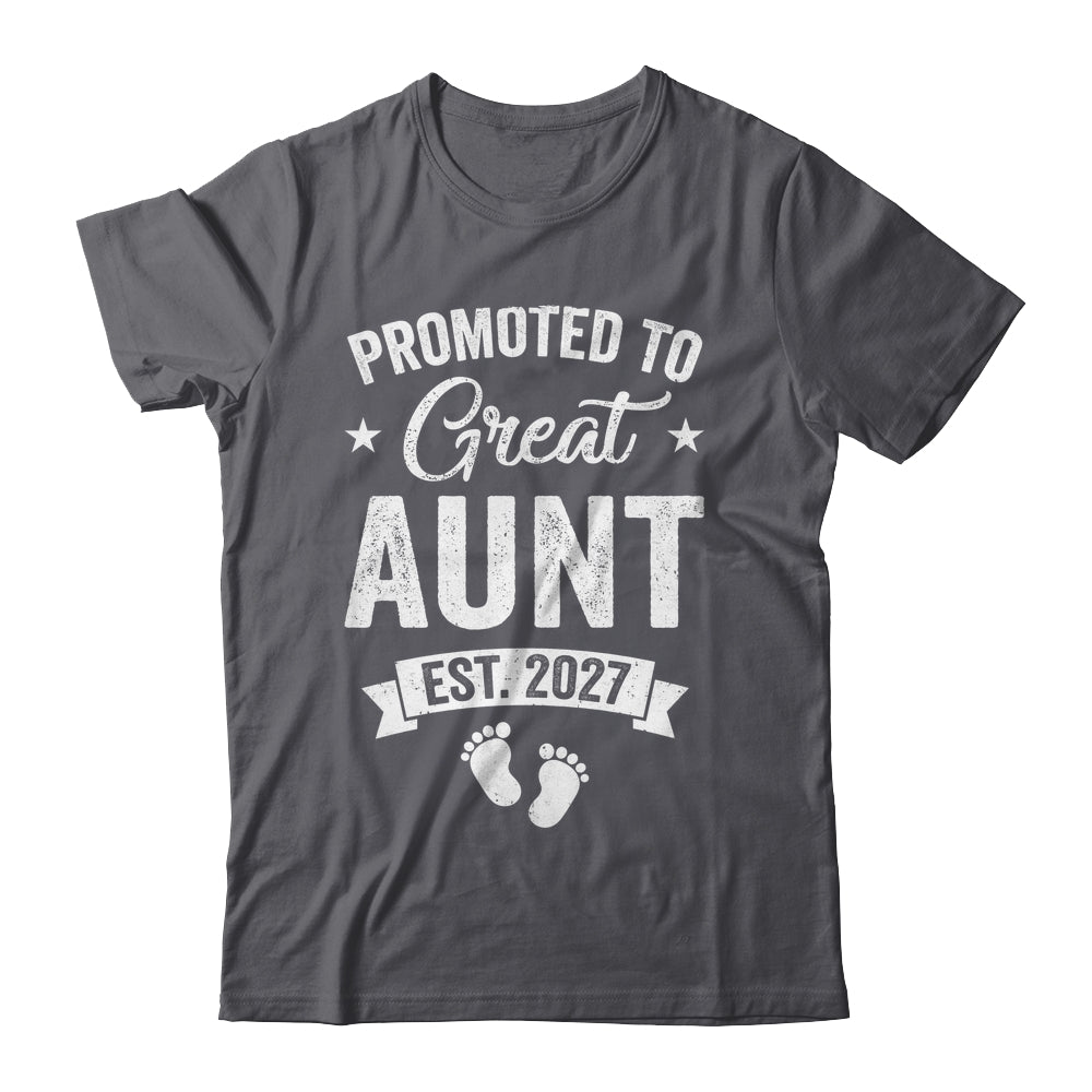 Promoted To Great Aunt Est 2027 Pregnancy Announcement Shirt & Tank Top | siriusteestore