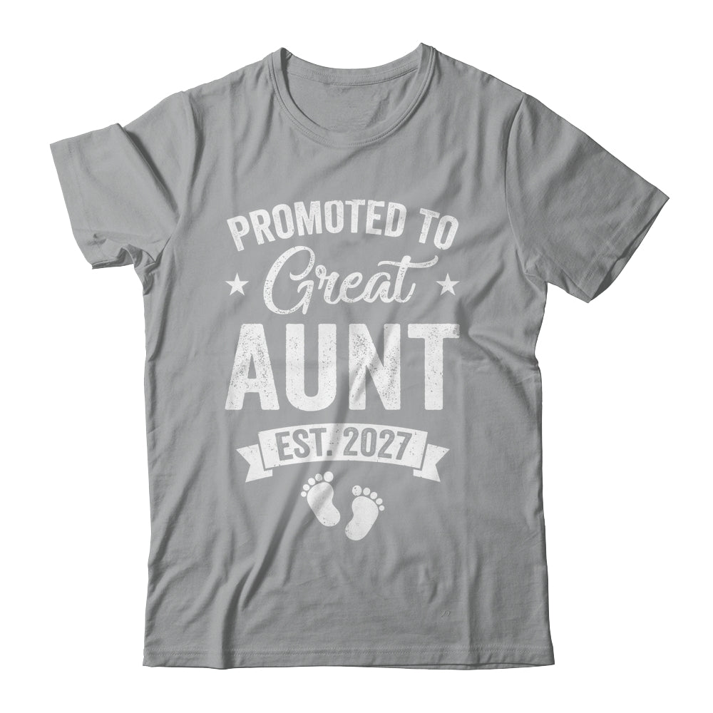 Promoted To Great Aunt Est 2027 Pregnancy Announcement Shirt & Tank Top | siriusteestore