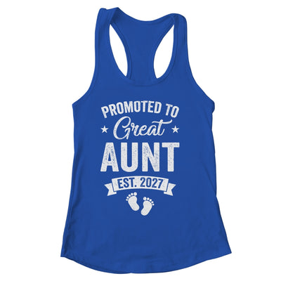 Promoted To Great Aunt Est 2027 Pregnancy Announcement Shirt & Tank Top | siriusteestore