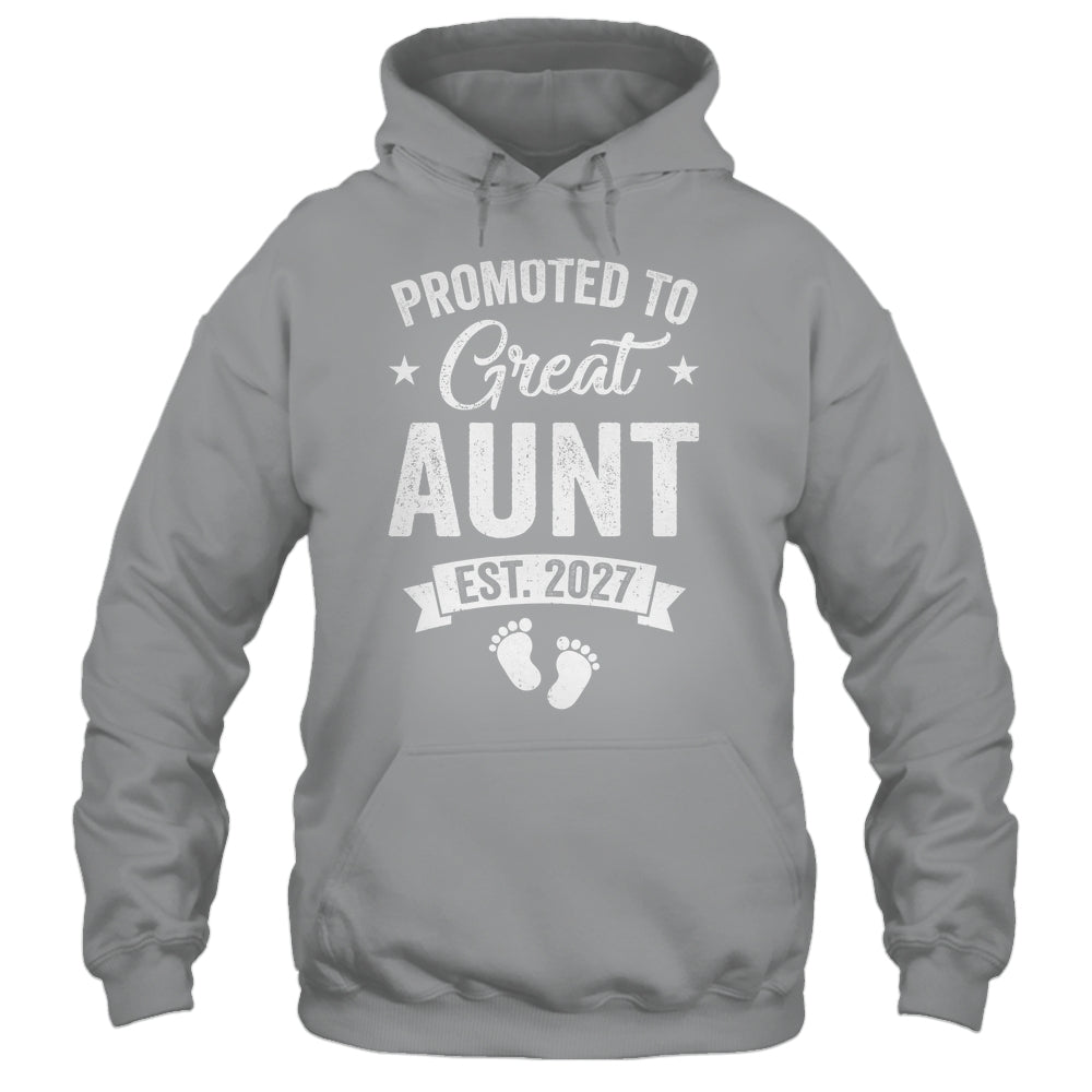 Promoted To Great Aunt Est 2027 Pregnancy Announcement Shirt & Tank Top | siriusteestore