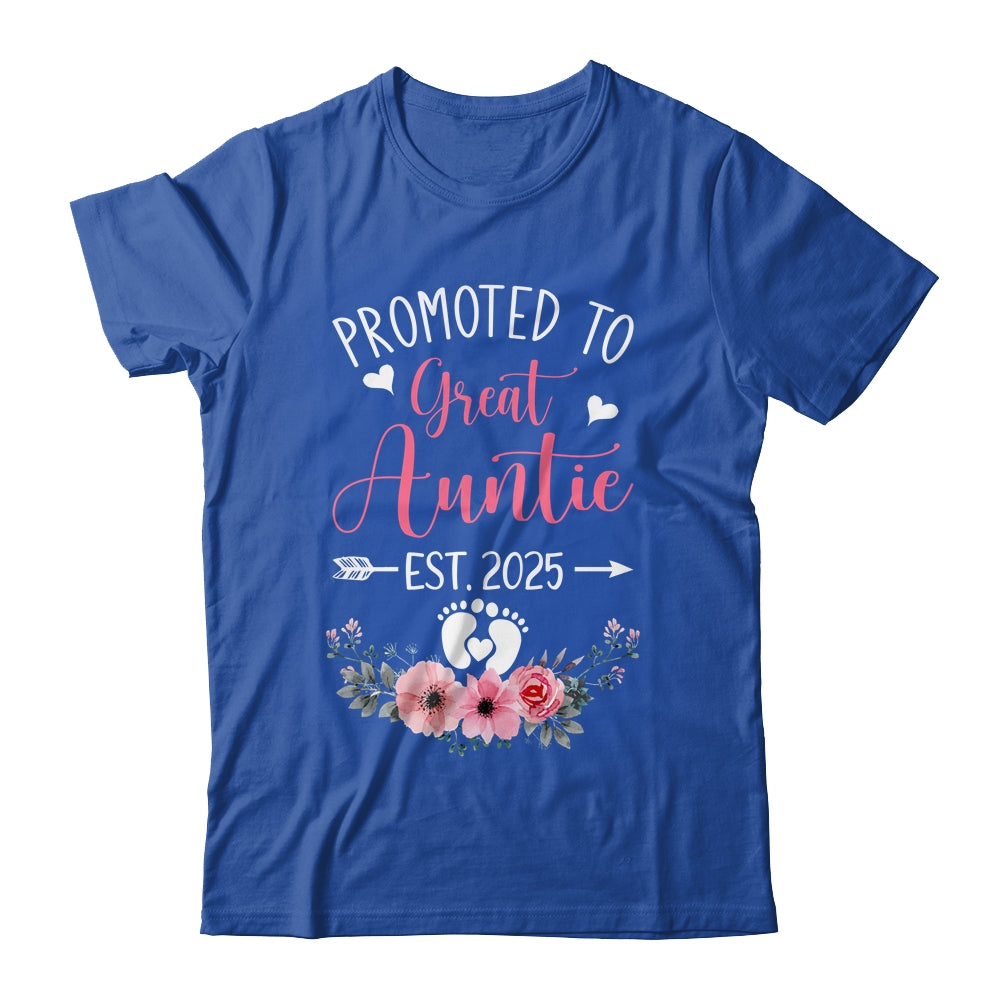Promoted To Great Auntie Est 2025 Mothers Day Shirt & Tank Top | siriusteestore