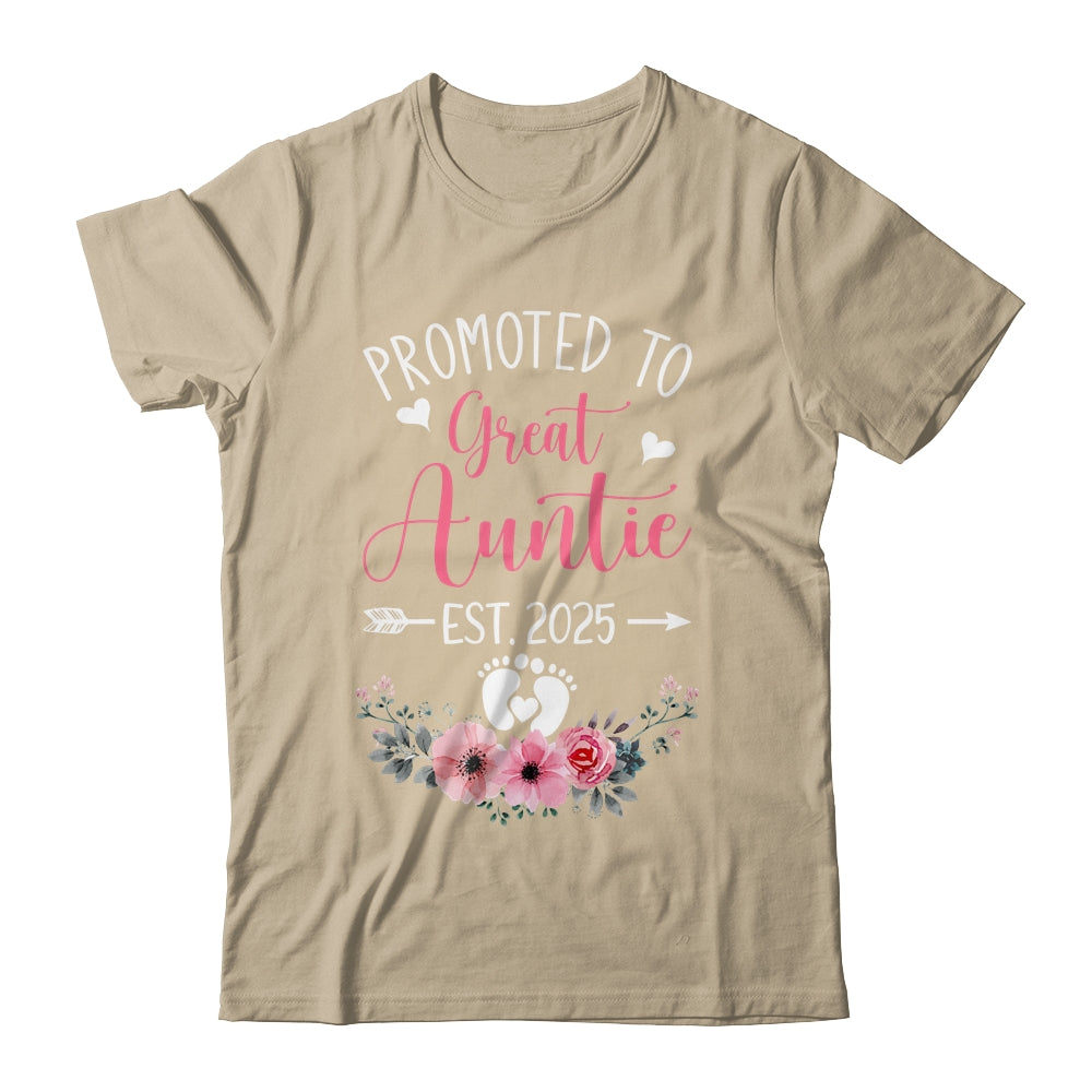 Promoted To Great Auntie Est 2025 Mothers Day Shirt & Tank Top | siriusteestore