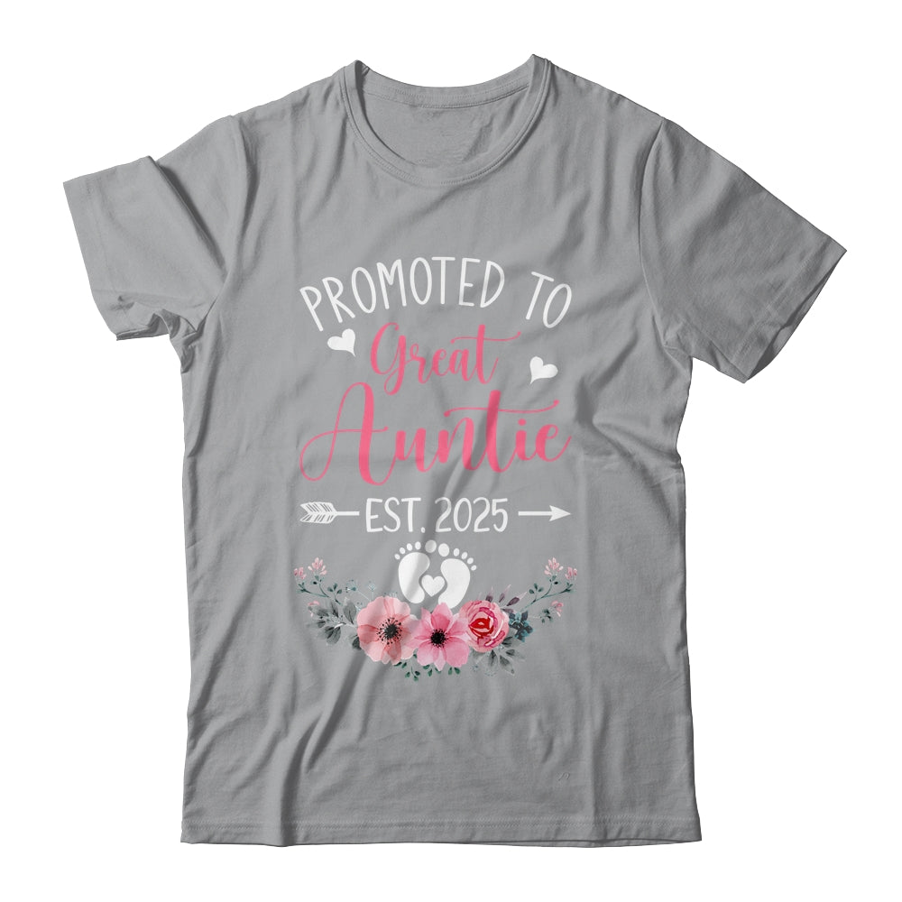 Promoted To Great Auntie Est 2025 Mothers Day Shirt & Tank Top | siriusteestore