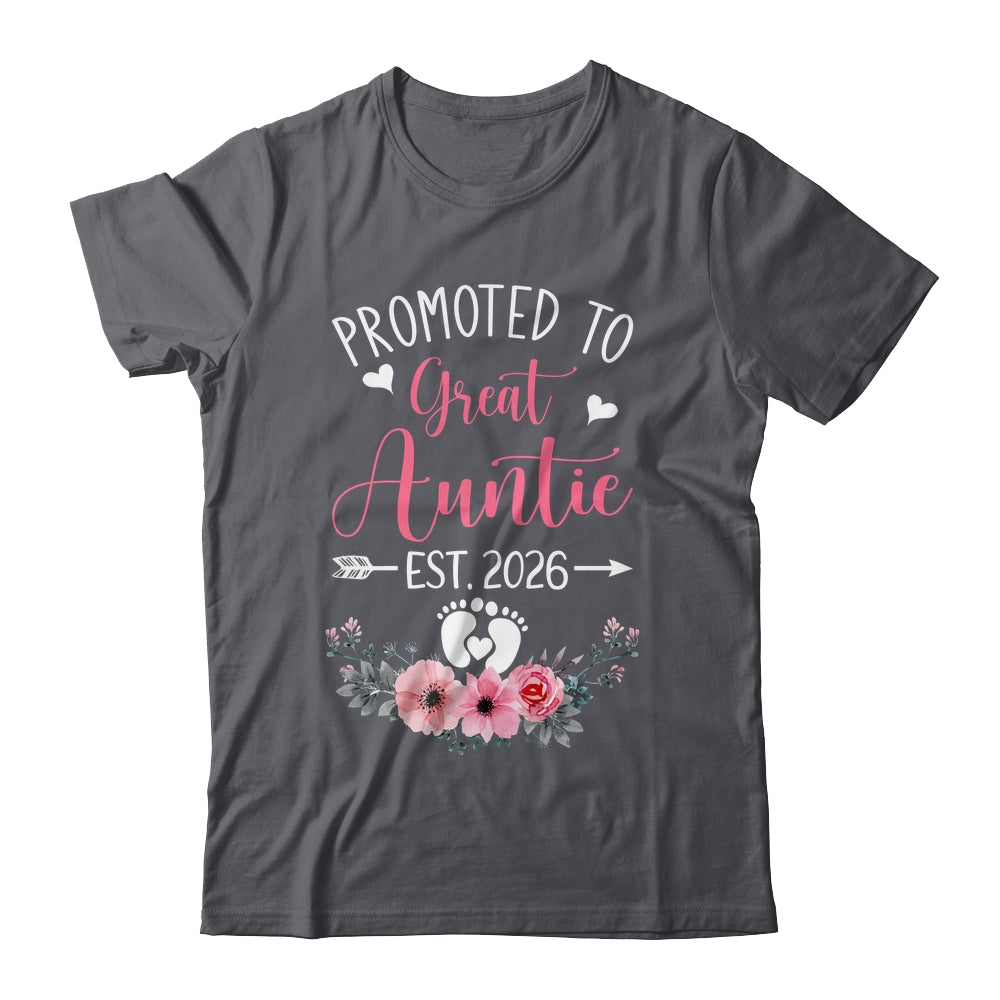 Promoted To Great Auntie Est 2026 Mothers Day Shirt & Tank Top | siriusteestore
