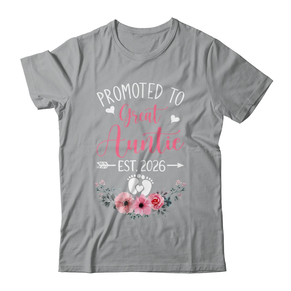 Promoted To Great Auntie Est 2026 Mothers Day Shirt & Tank Top | siriusteestore