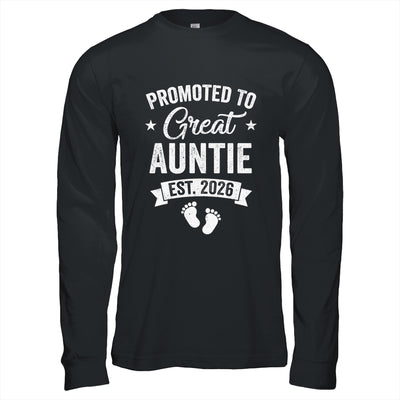Promoted To Great Auntie Est 2026 Pregnancy Announcement Shirt & Hoodie | siriusteestore