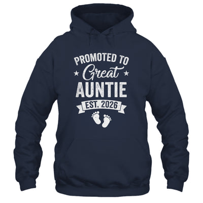 Promoted To Great Auntie Est 2026 Pregnancy Announcement Shirt & Hoodie | siriusteestore