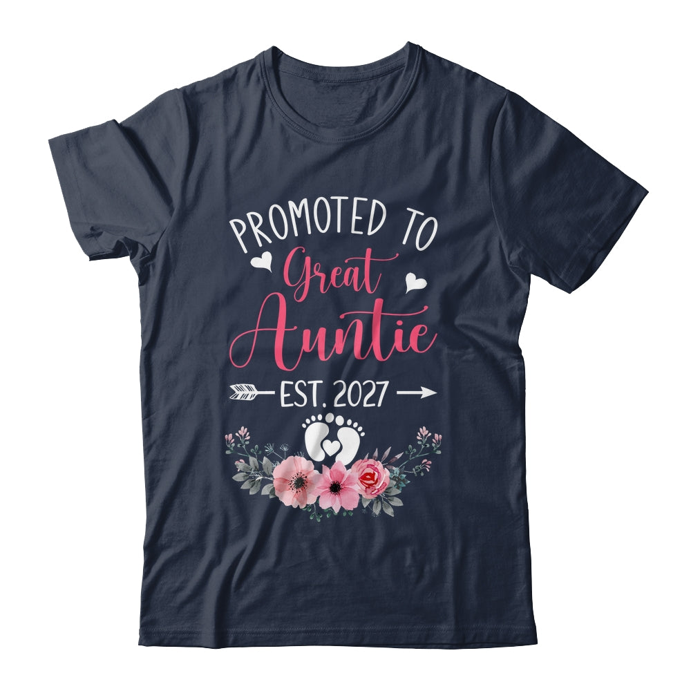 Promoted To Great Auntie Est 2027 Mothers Day Shirt & Tank Top | siriusteestore