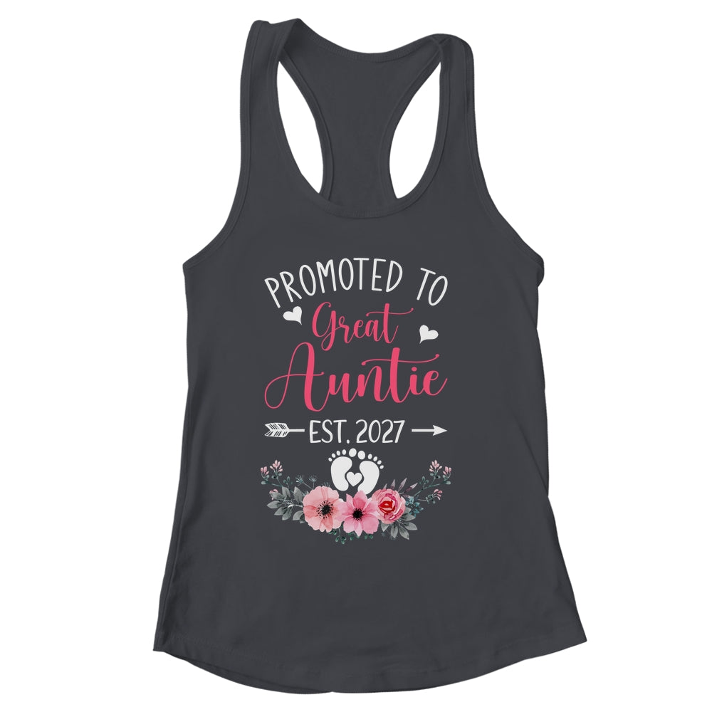 Promoted To Great Auntie Est 2027 Mothers Day Shirt & Tank Top | siriusteestore
