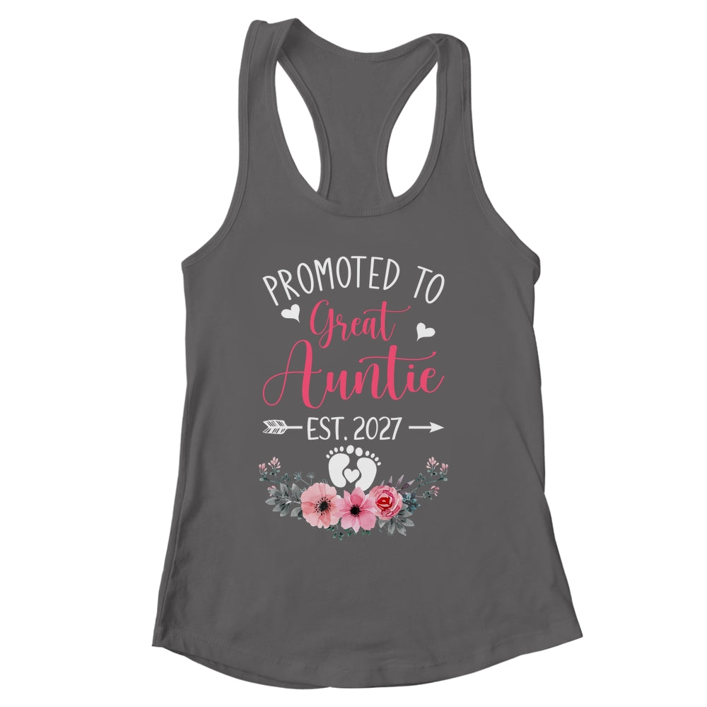 Promoted To Great Auntie Est 2027 Mothers Day Shirt & Tank Top | siriusteestore