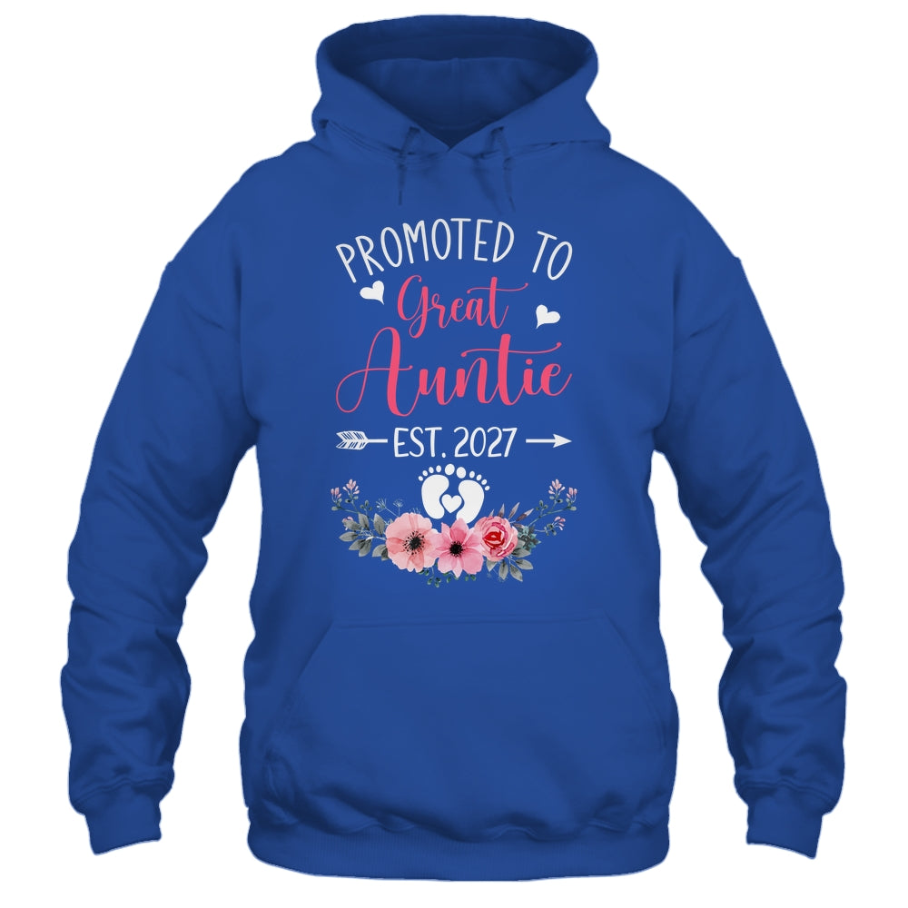 Promoted To Great Auntie Est 2027 Mothers Day Shirt & Tank Top | siriusteestore