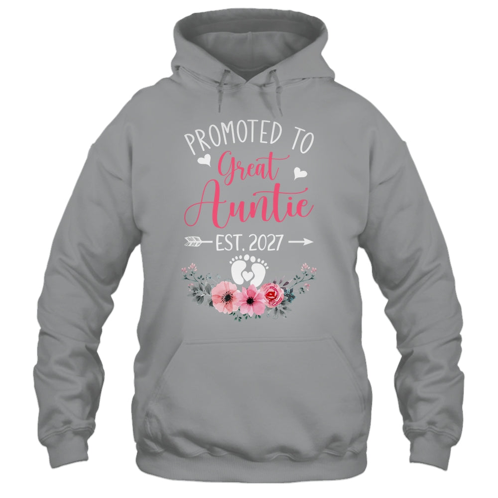 Promoted To Great Auntie Est 2027 Mothers Day Shirt & Tank Top | siriusteestore