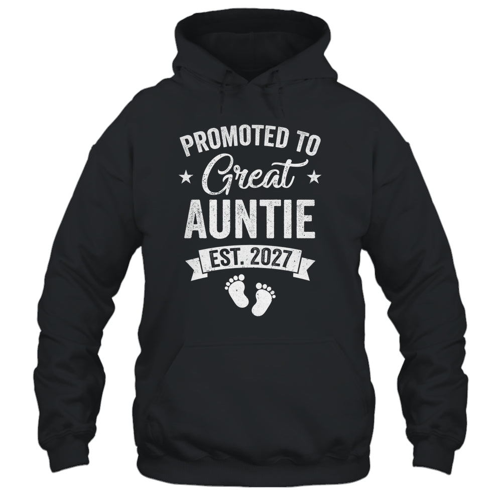 Promoted To Great Auntie Est 2027 Pregnancy Announcement Shirt & Tank Top | siriusteestore
