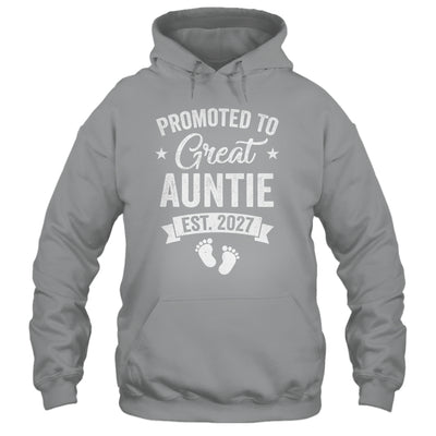 Promoted To Great Auntie Est 2027 Pregnancy Announcement Shirt & Tank Top | siriusteestore
