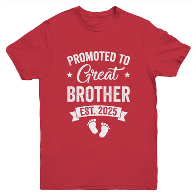 Promoted To Great Brother Est 2025 Pregnancy Announcement Youth Shirt | siriusteestore
