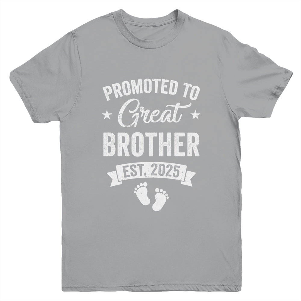 Promoted To Great Brother Est 2025 Pregnancy Announcement Youth Shirt | siriusteestore