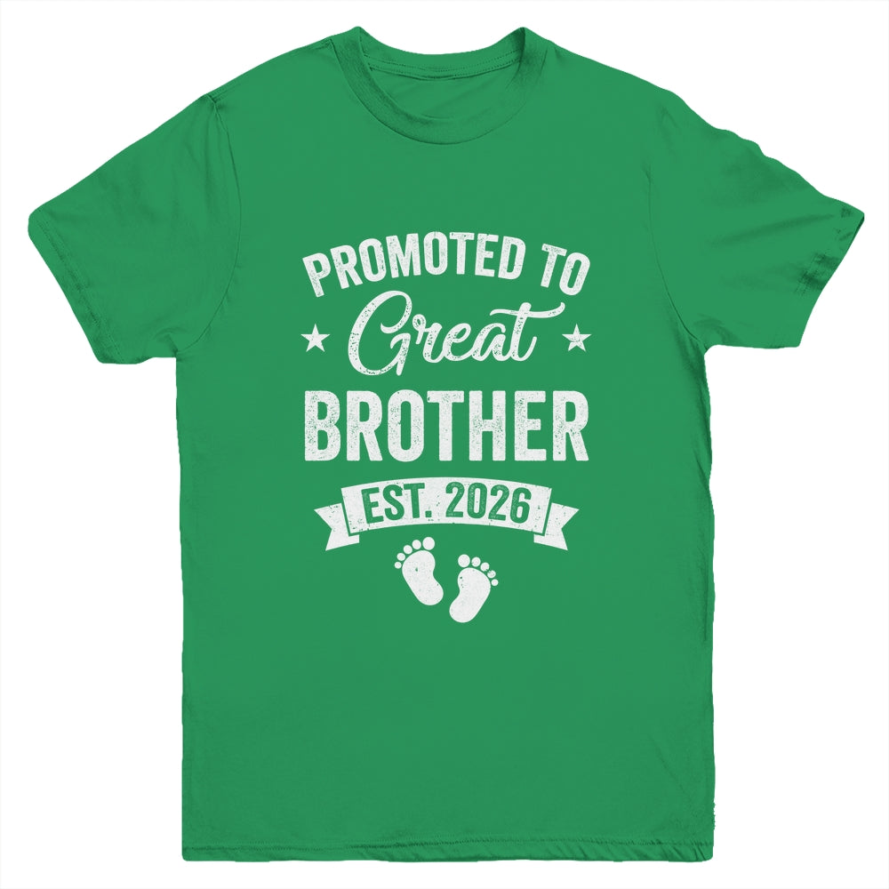 Promoted To Great Brother Est 2026 Pregnancy Announcement Youth Shirt | siriusteestore